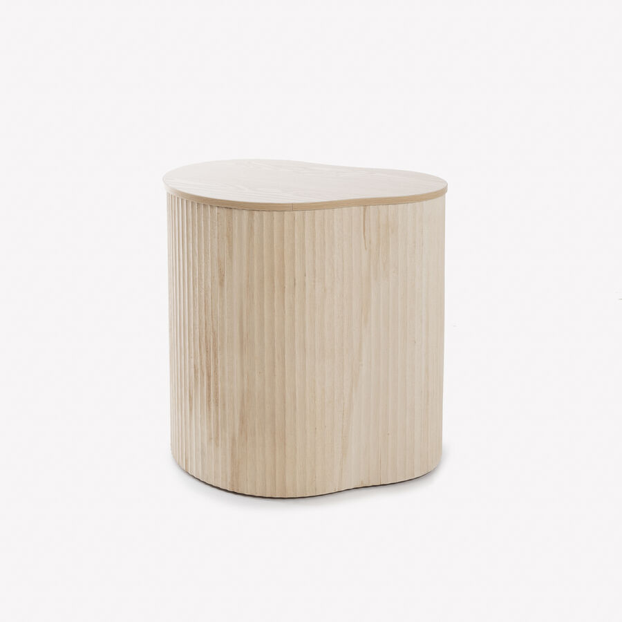 Mesa auxiliar de madera de paulownia 47x37x47,5cm