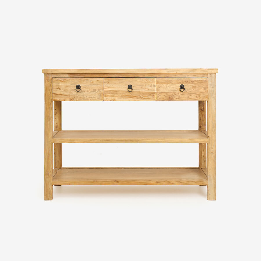 Mueble de cocina de madera de olmo reciclada Tulsa 120x40x90cm