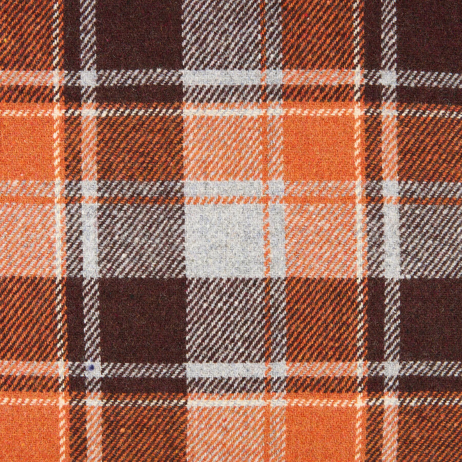 Funda de cojín de algodón cuadros marrón 45x45cm