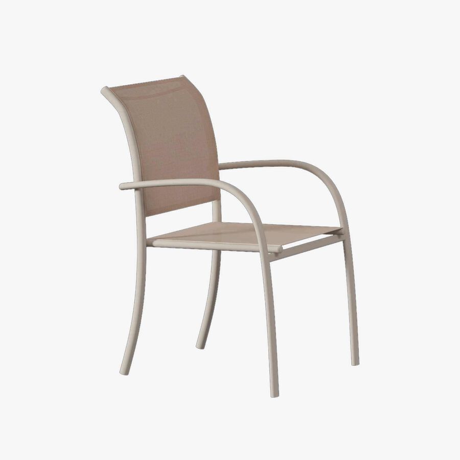 Silla de jard&iacute;n apilable de aluminio crema Piazor 56x65x88cm