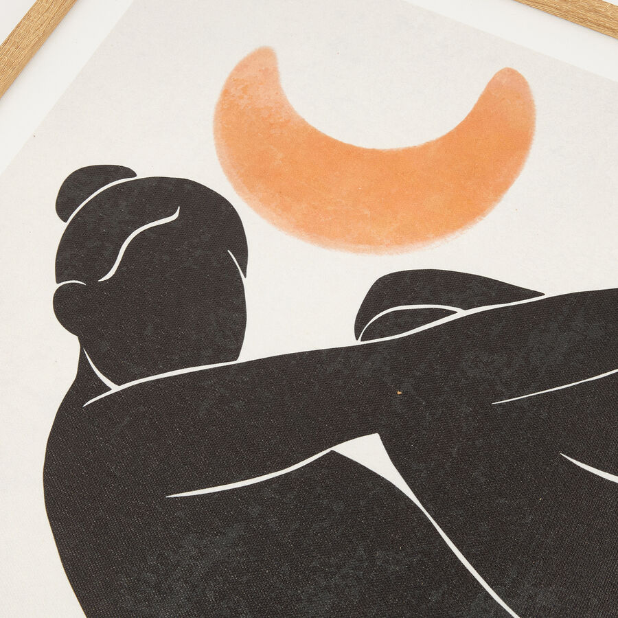 Cuadro con marco y cristal silueta Woman Moon 40x50cm