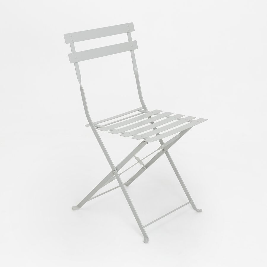 Conjunto de jard&iacute;n mesa con dos sillas gris claro Bistro &Oslash;60cm