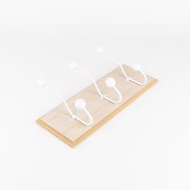 Perchero de pared de 3 ganchos de madera 34x8cm