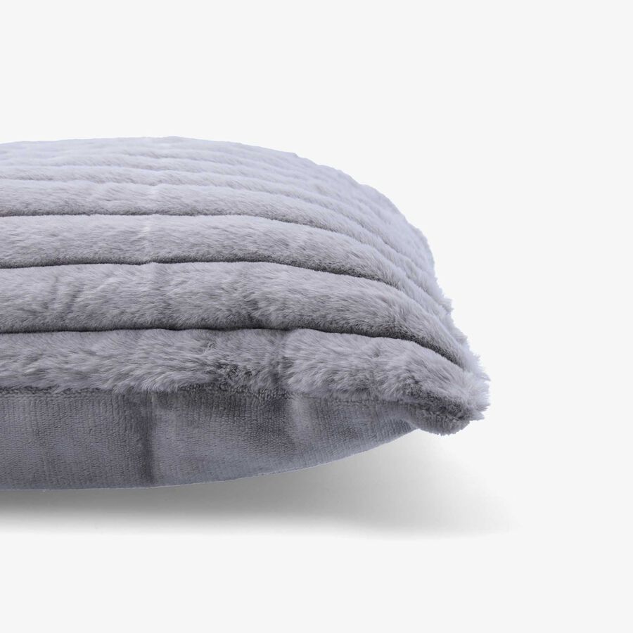 Funda de cojín efecto pelo gris Lineo 45x45cm