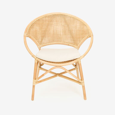 Silla de comedor de ratán beige Milos 77x70x84cm