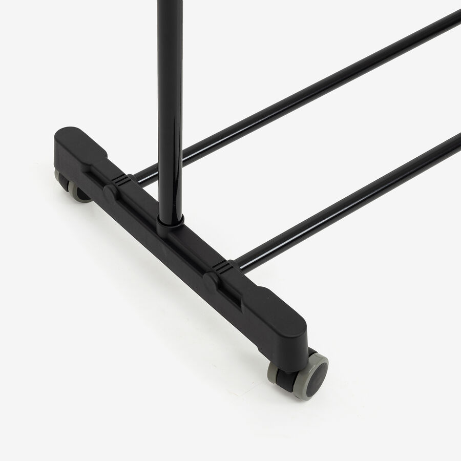 Perchero pie con ruedas negro 120x42x165cm