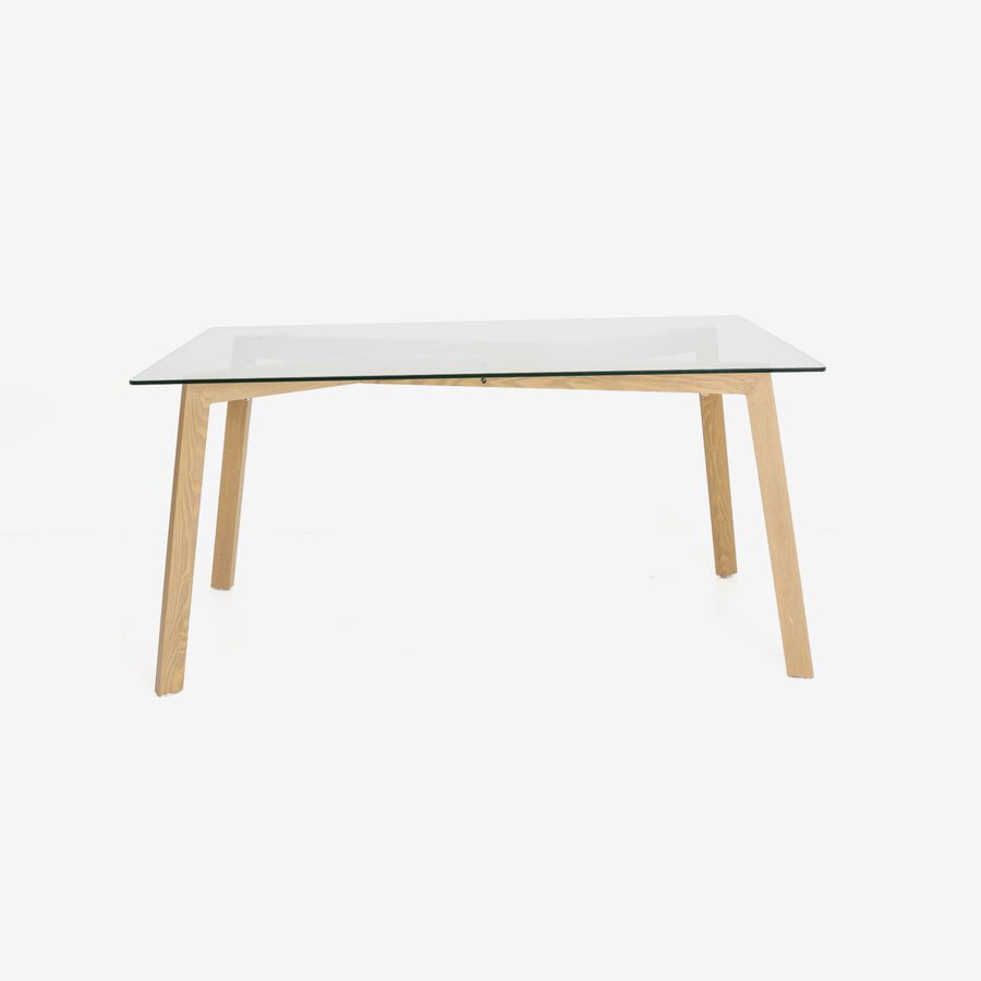 Mesa de comedor de cristal Wood Pattern 150x80x75cm