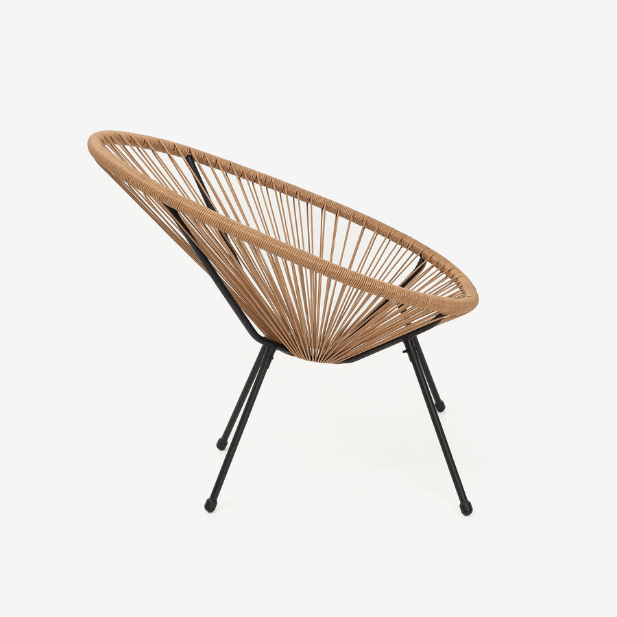 Silla de jardín de ratán sintético marrón Acapulco 72x90x83cm