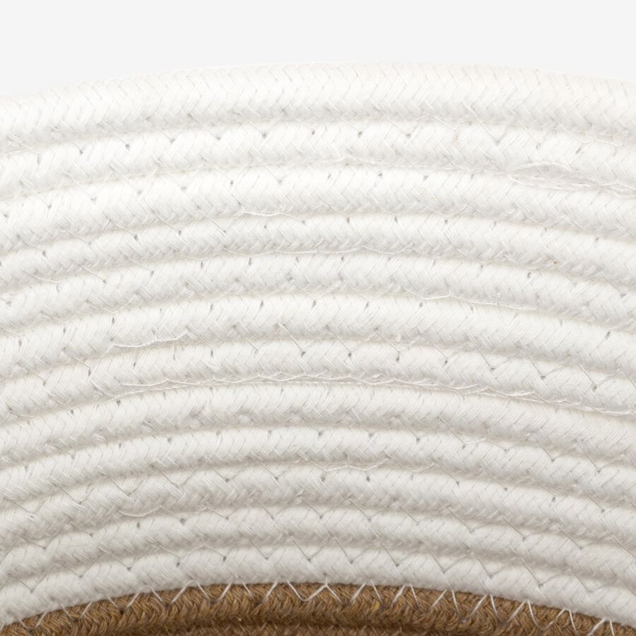 Cesta blanca de algod&oacute;n y yute Erfurt &Oslash;21x20cm