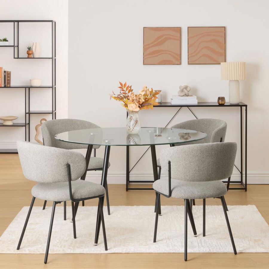 Sill&oacute;n de comedor topo de chenilla Borel 