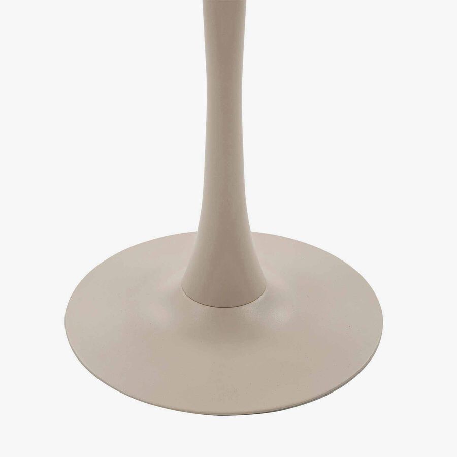 Mesa de comedor de jard&iacute;n de aluminio efecto madera lino Tulion &Oslash;70x76cm