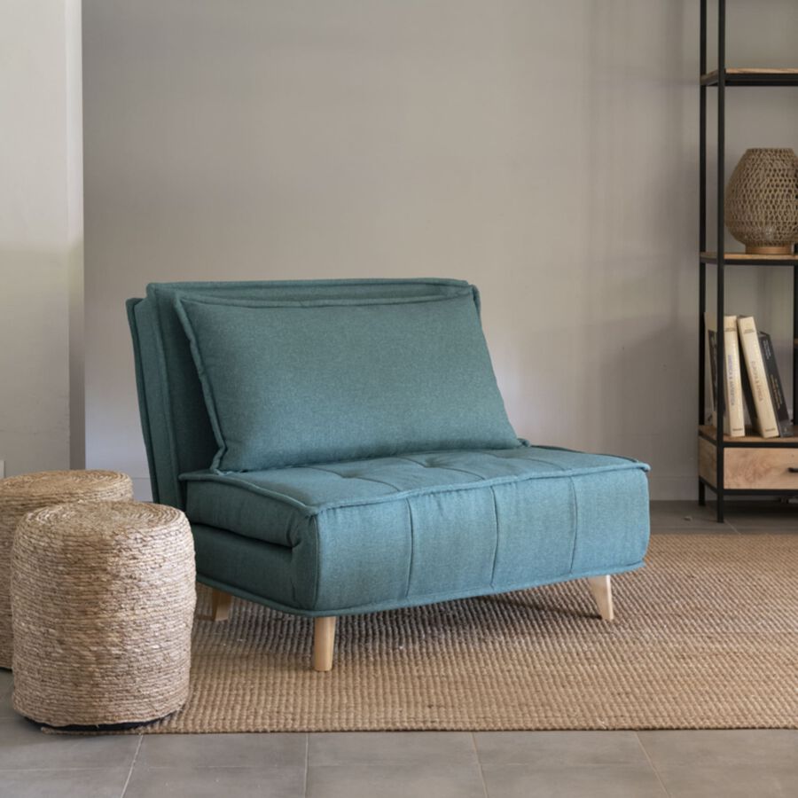 Sofá cama individual verde Luca 104x92x84cm