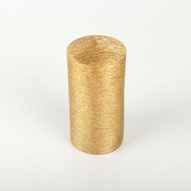Vela decorativa pilar dorada Ø7x15cm