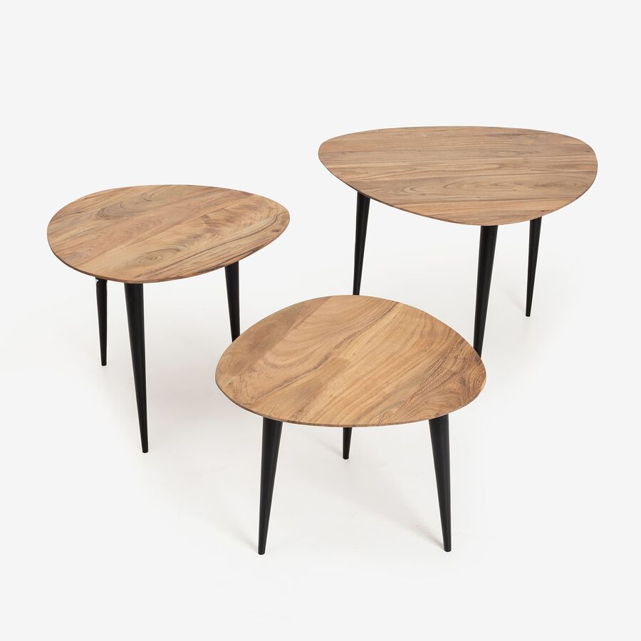 Mesa auxiliar triangular de madera G Bari