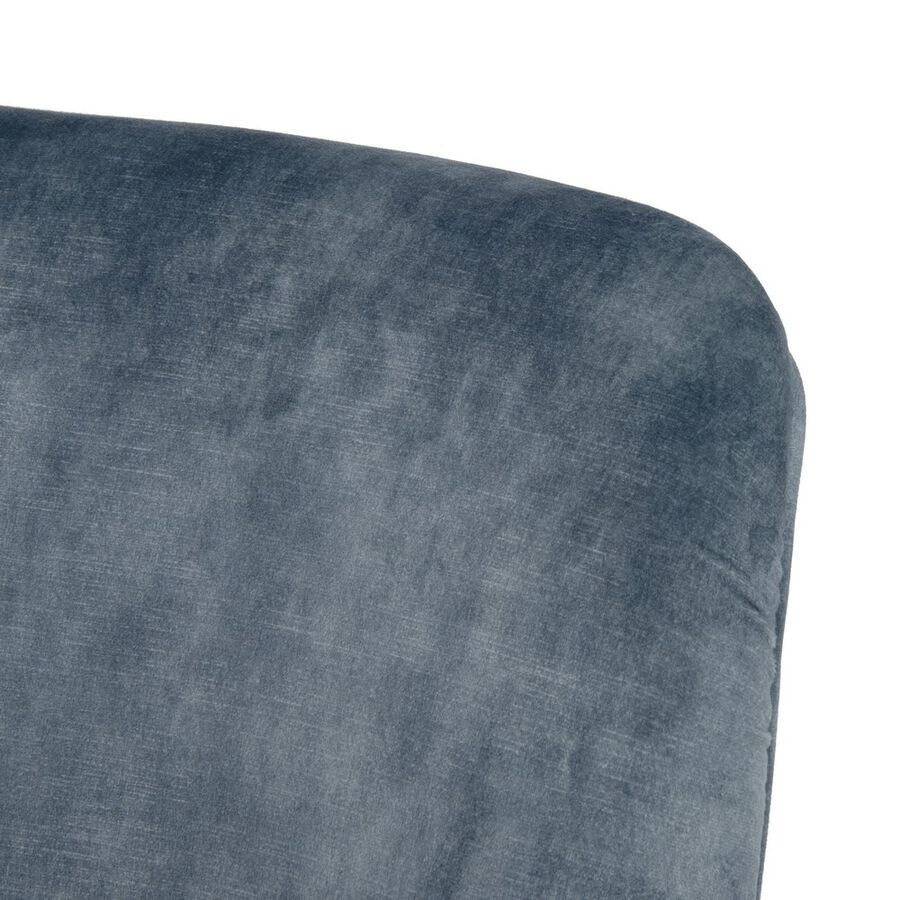 Butaca efecto velvet azul Seran 77x64x88cm
