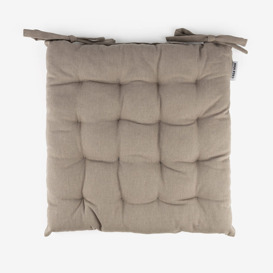 Cojín de silla de algodón taupe 38x38cm