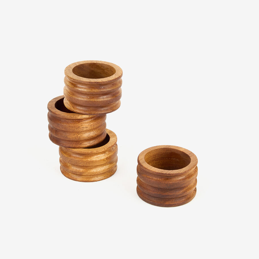 Set de 4 servilleteros de madera &Oslash;5cm