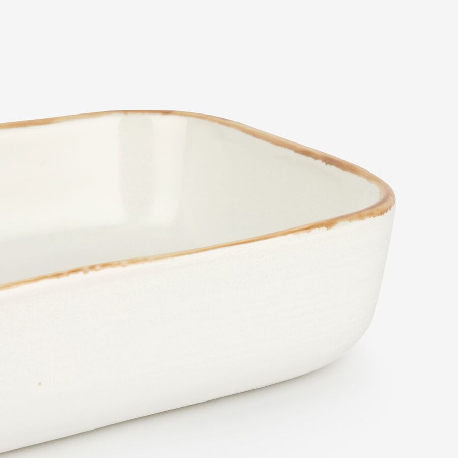 Fuente para horno de gres con ribete 22x15cm