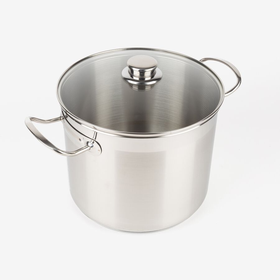 Olla de acero inoxidable con tapa de cristal &Oslash;24cm