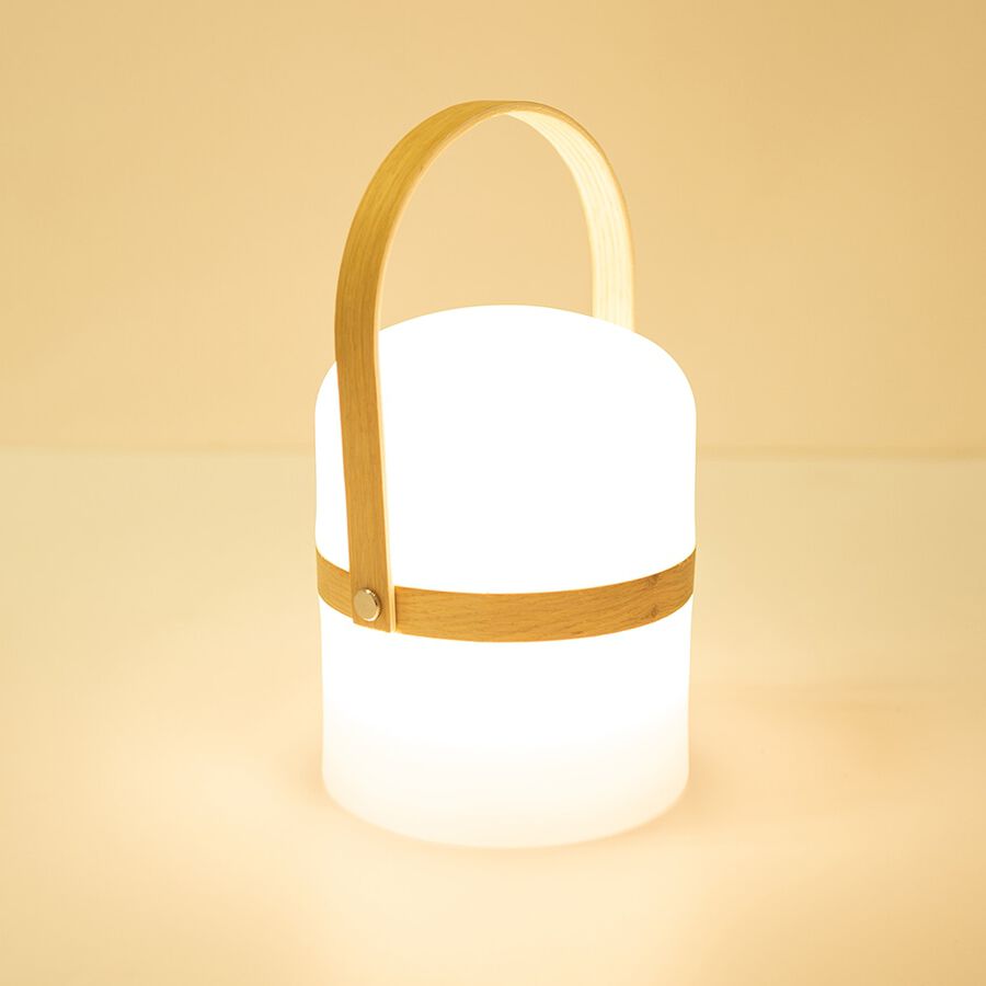 L&aacute;mpara de mesa inal&aacute;mbrica LED para exterior con asa Terra &Oslash;14,5x26,5cm