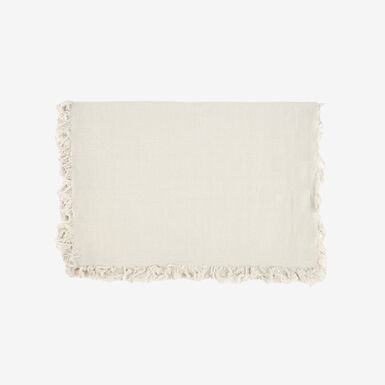 Camino de mesa de algodón gris Flecos 30x150cm