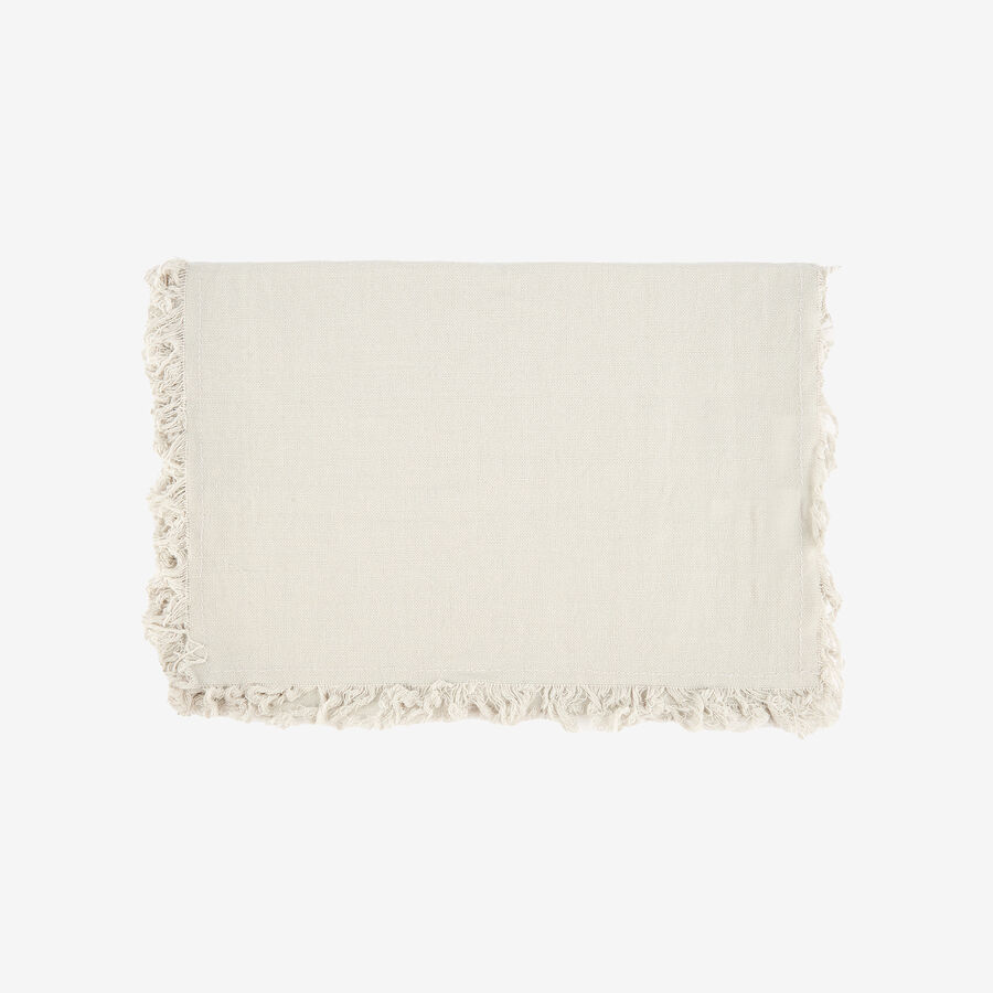 Camino de mesa de algod&oacute;n gris Flecos 30x150cm