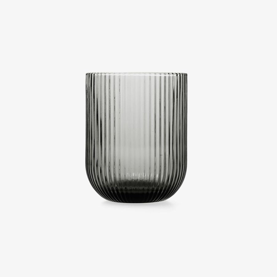 Vaso bajo de vidrio gris Noir 28cl