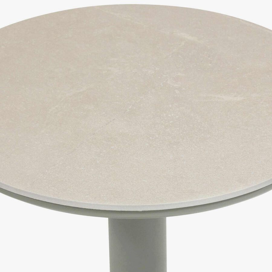 Mesa auxiliar de jard&iacute;n de acero verde Solena &Oslash;40x50cm