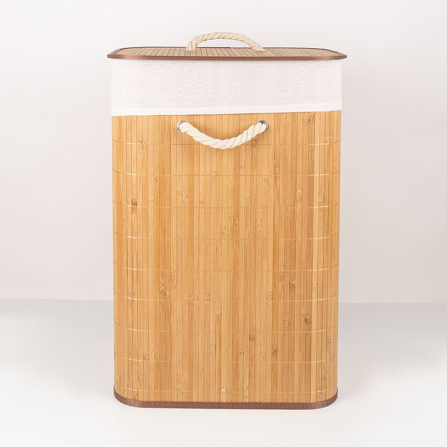 Cesta de lavandería plegable de bambú 33x60cm