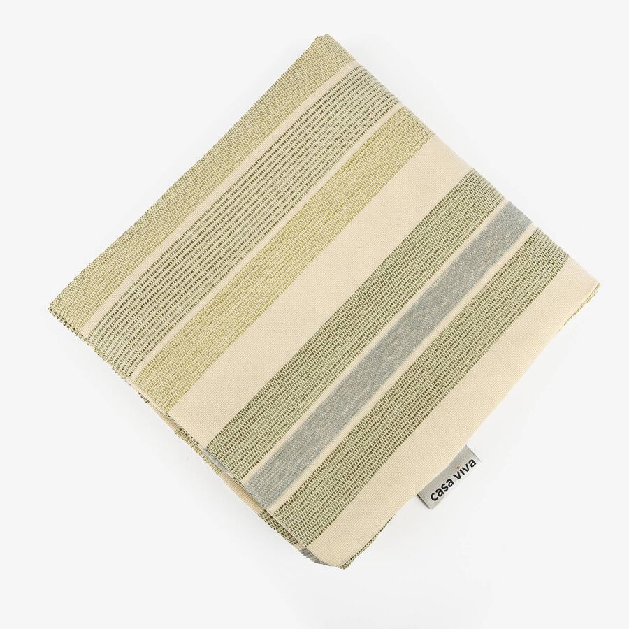 Funda de coj&iacute;n exterior de algod&oacute;n reciclado raya verde Baris 45x45cm