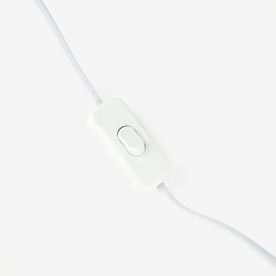 L&aacute;mpara de mesa de metal blanca Jeyne 18x36cm