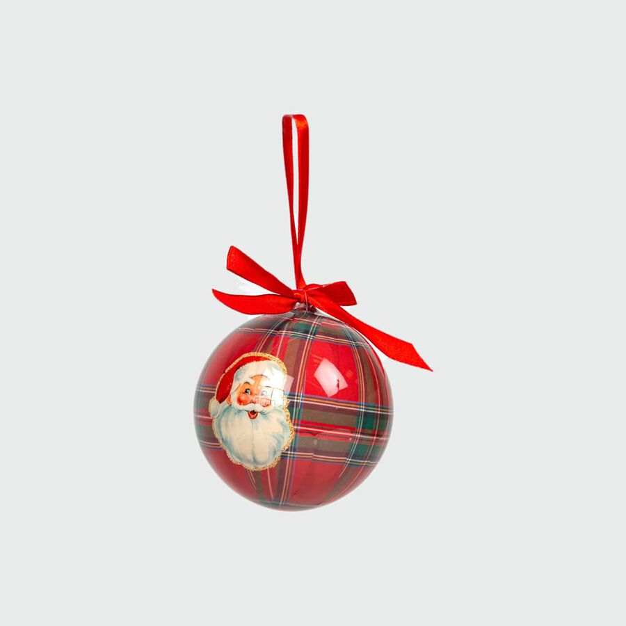 Set de 14 bolas decorativas tartán rojo 8cm