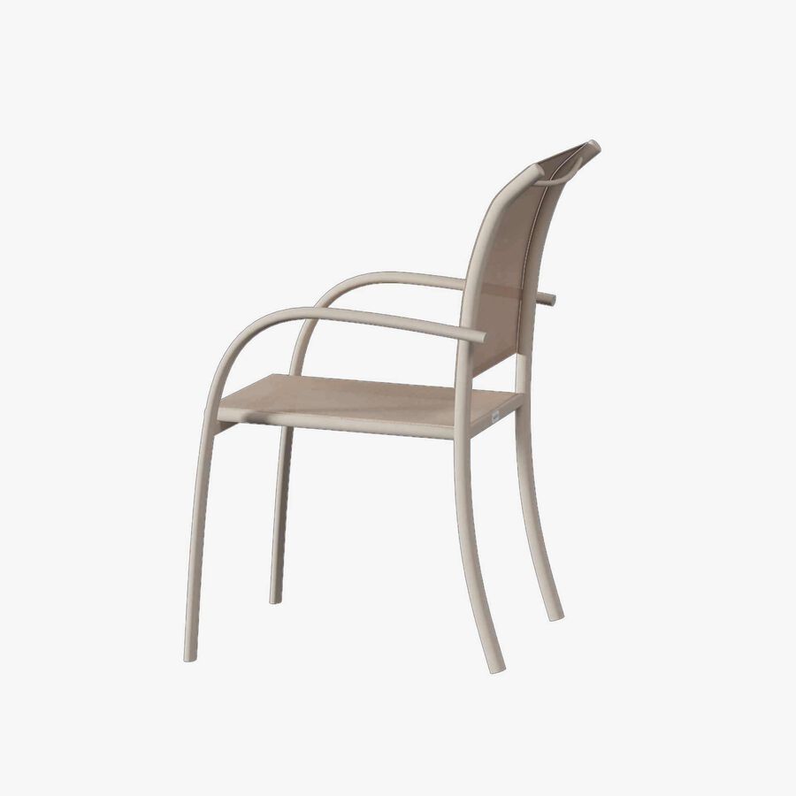 Silla de jard&iacute;n apilable de aluminio crema Piazor 56x65x88cm