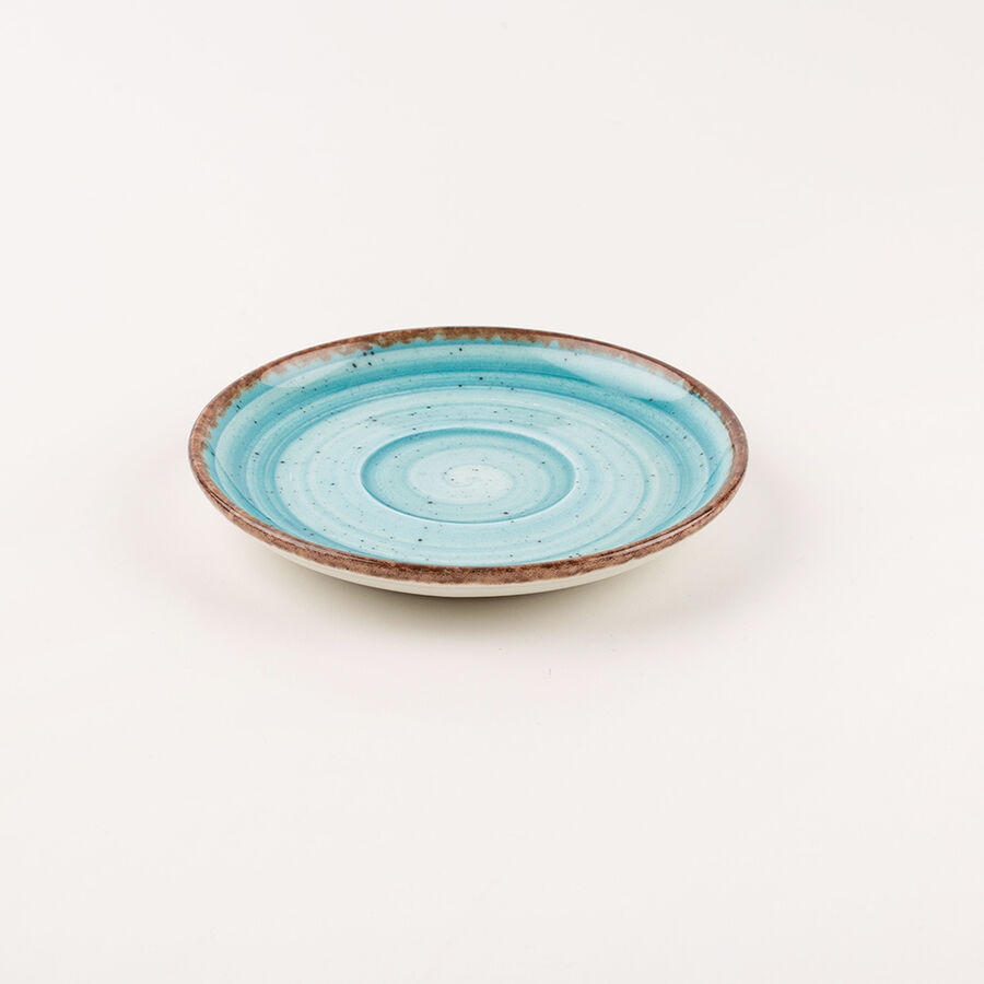 Taza de caf&eacute; azul con plato de porcelana 9cl