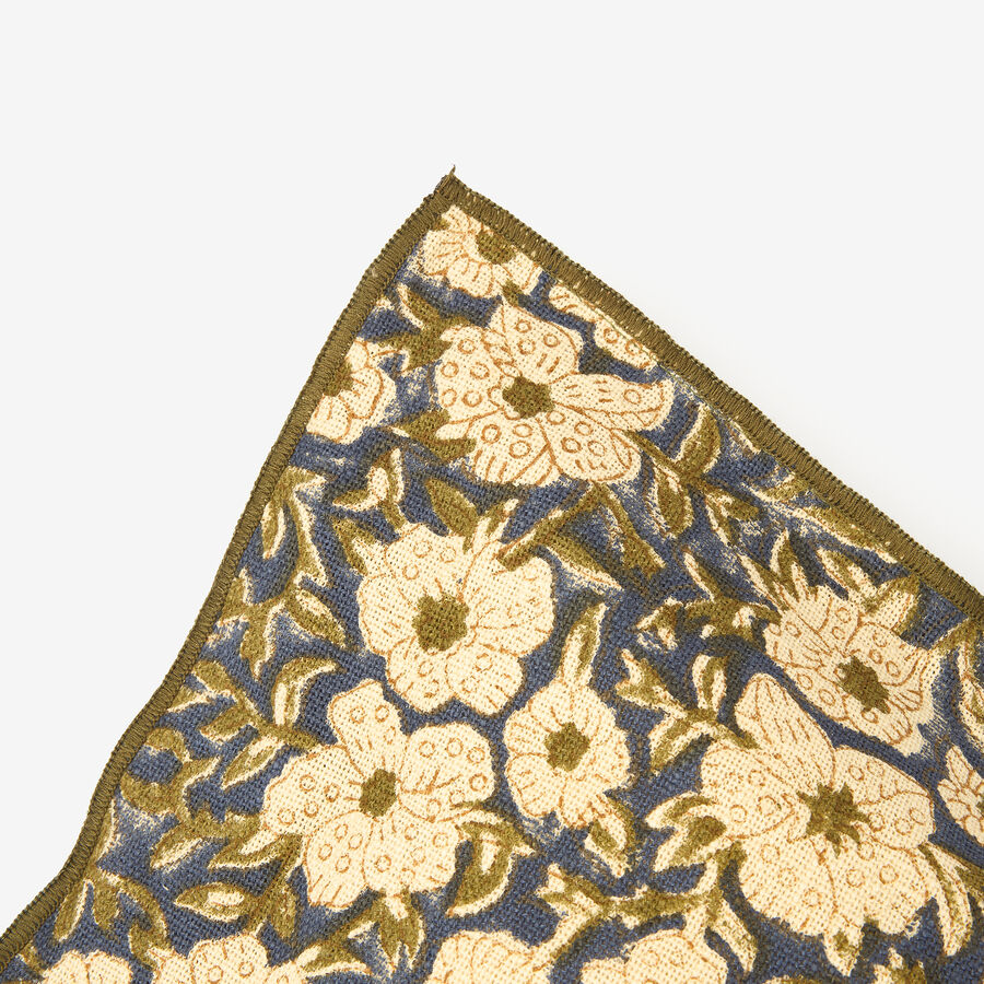 Funda de cojín rectangular de algodón estampado azul flores Mia 40x60cm Clau&Chloe