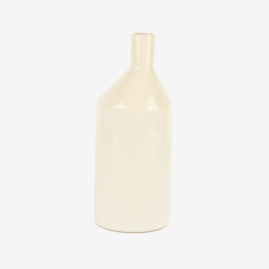 Jarr&oacute;n blanco de cer&aacute;mica Bottle 30cm
