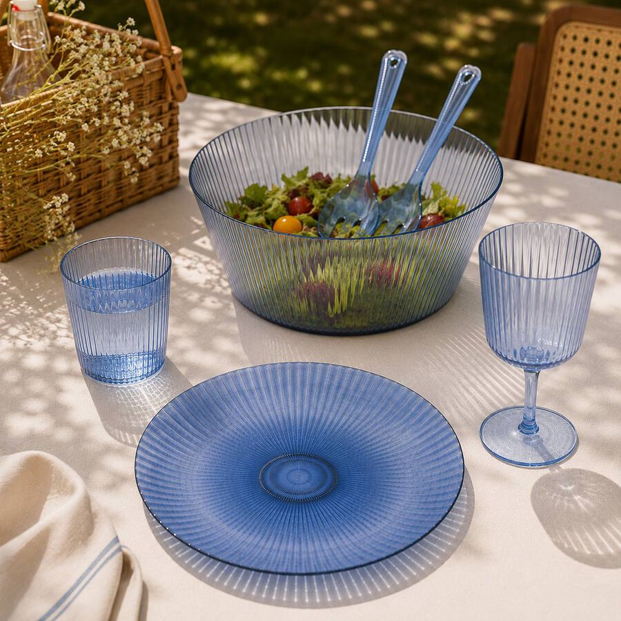 Ensaladera de pl&aacute;stico azul Solara &Oslash;25cm