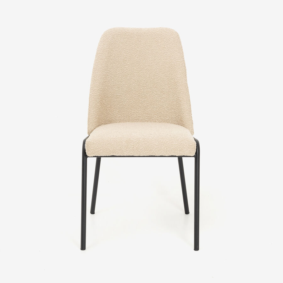 Silla de comedor borreguito beige Mina 49x60x91cm