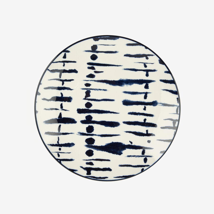 Vajilla de 18 piezas de porcelana azul Reine