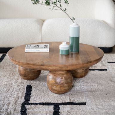Mesa de centro de madera de mango Dubai Ø90x30cm