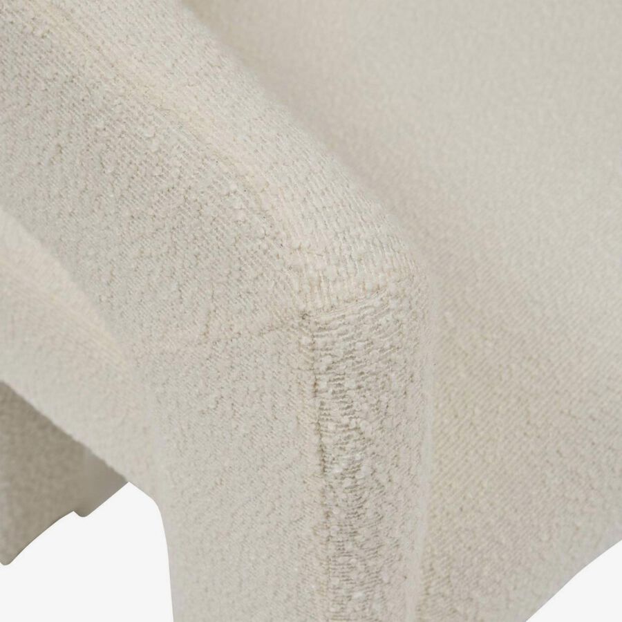 Sill&oacute;n de comedor blanco de borreguito Doran