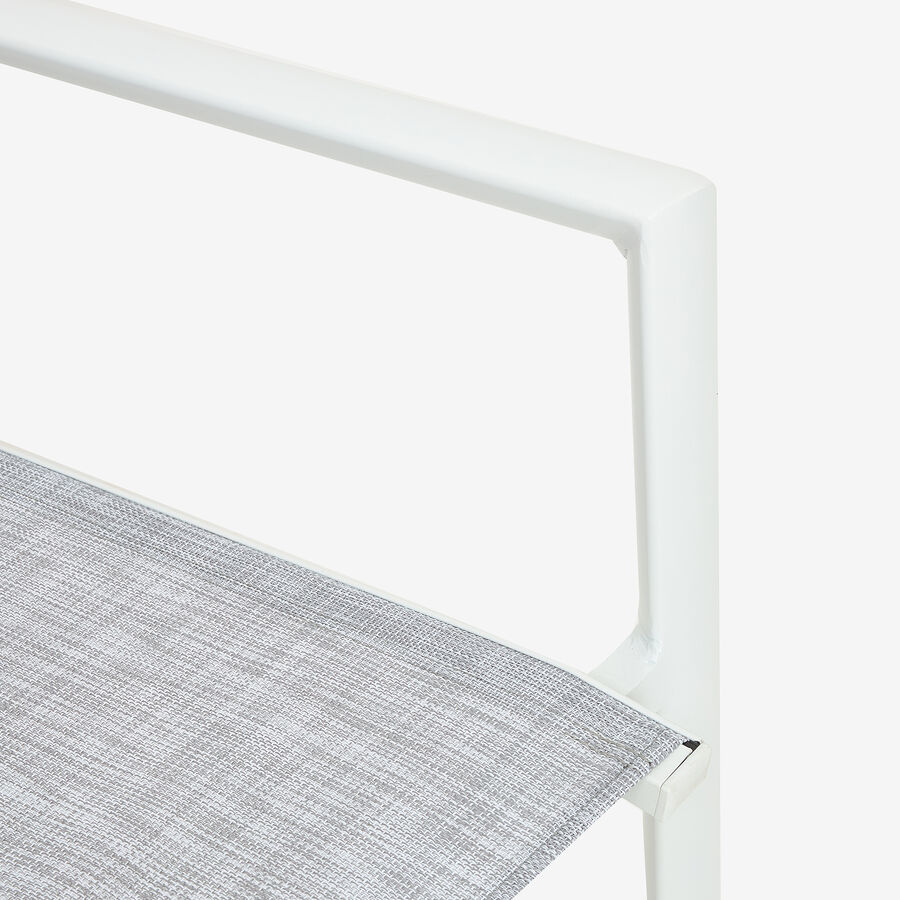 Silla de jardín apilable de aluminio y textilene blanca 58x65x91,5cm