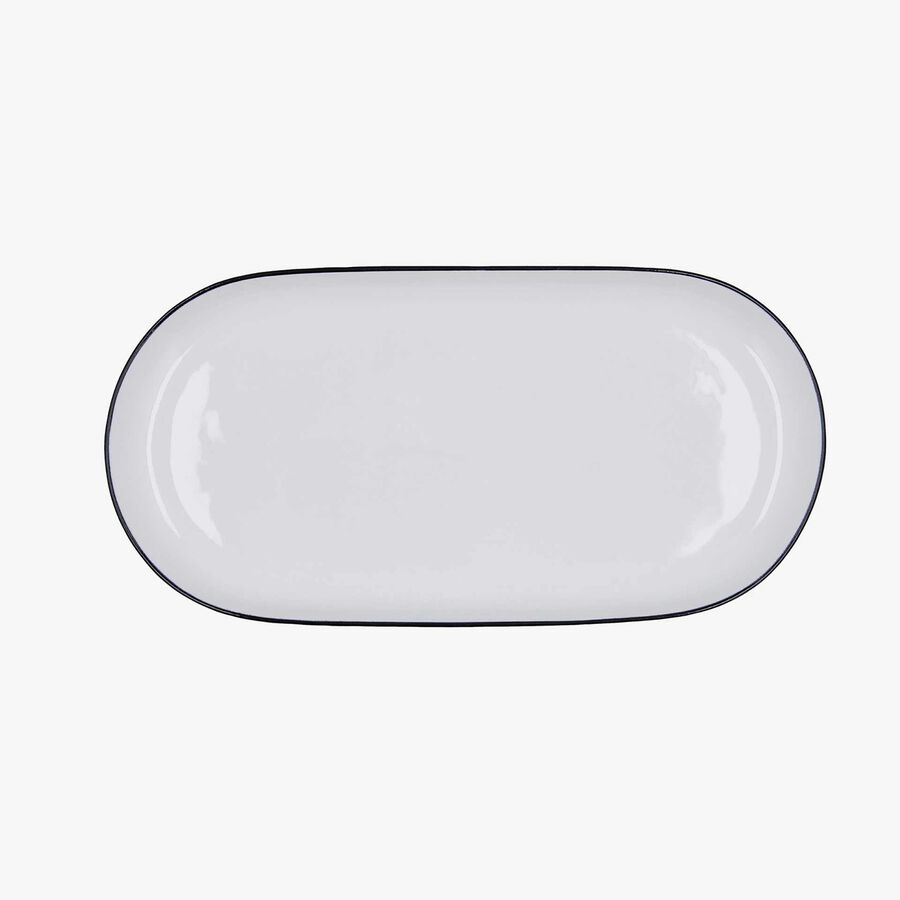 Bandeja oval de cerámica con relieve 32x16cm Siena