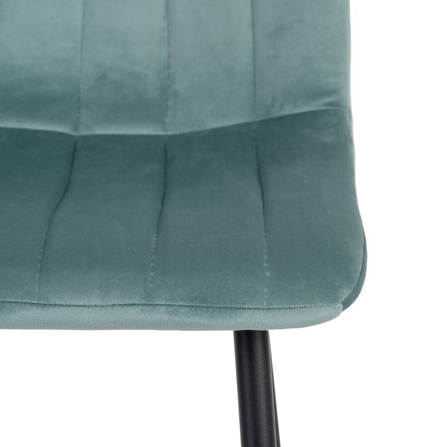 Set de 4 sillas de comedor velvet aguamarina Izabal 55x44x88cm