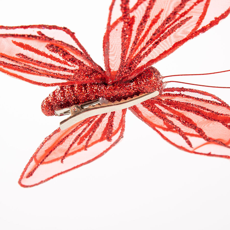 Mariposa decorativa roja 17x14cm