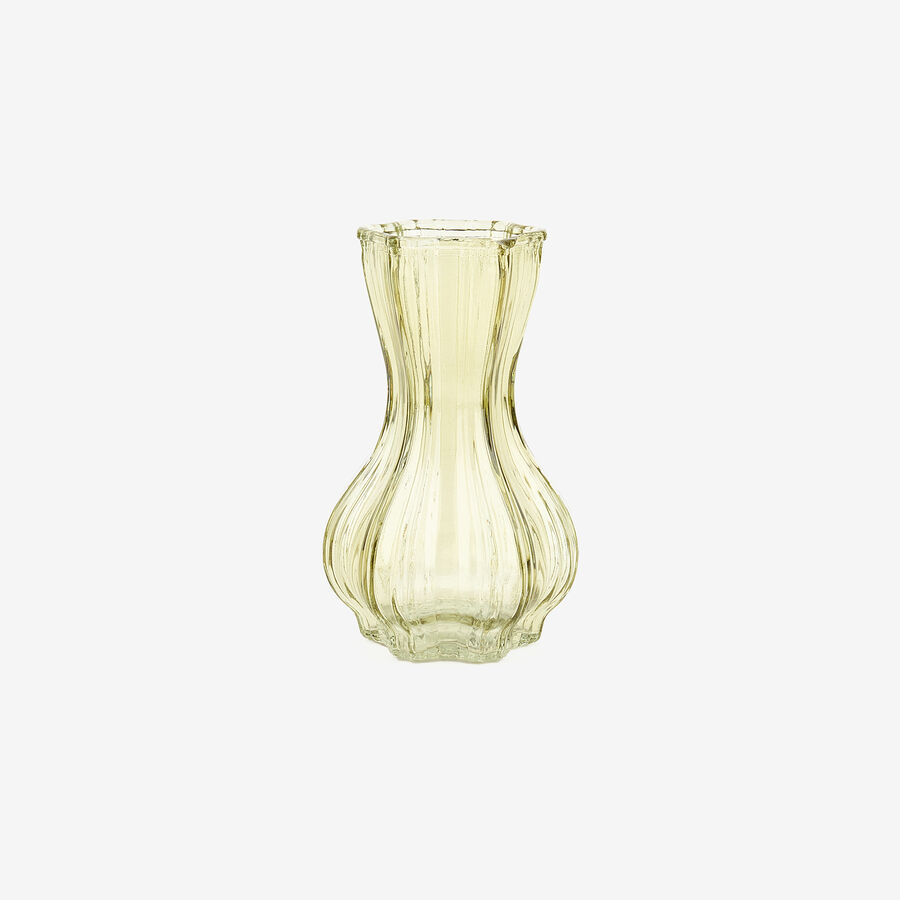 Jarrón de cristal verde Dalmar Ø9x15cm