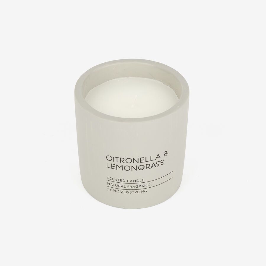 Vela en vaso de citronela y Lemongrass beige Pot 10cm