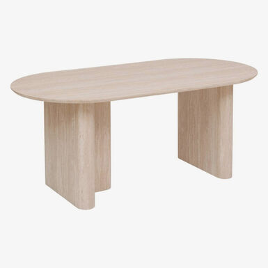 Mesa de comedor de madera efecto travertino Elva 180x90cm