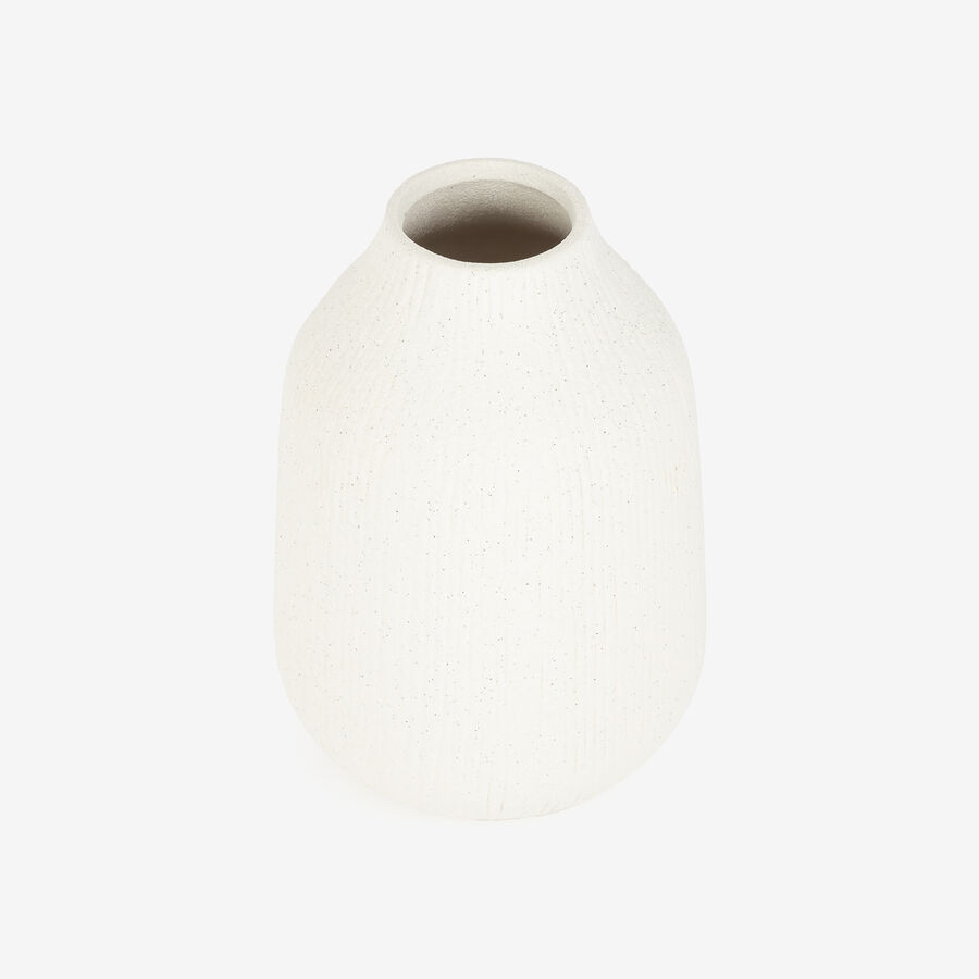 Jarrón de cerámica blanca Ø16x22,5cm