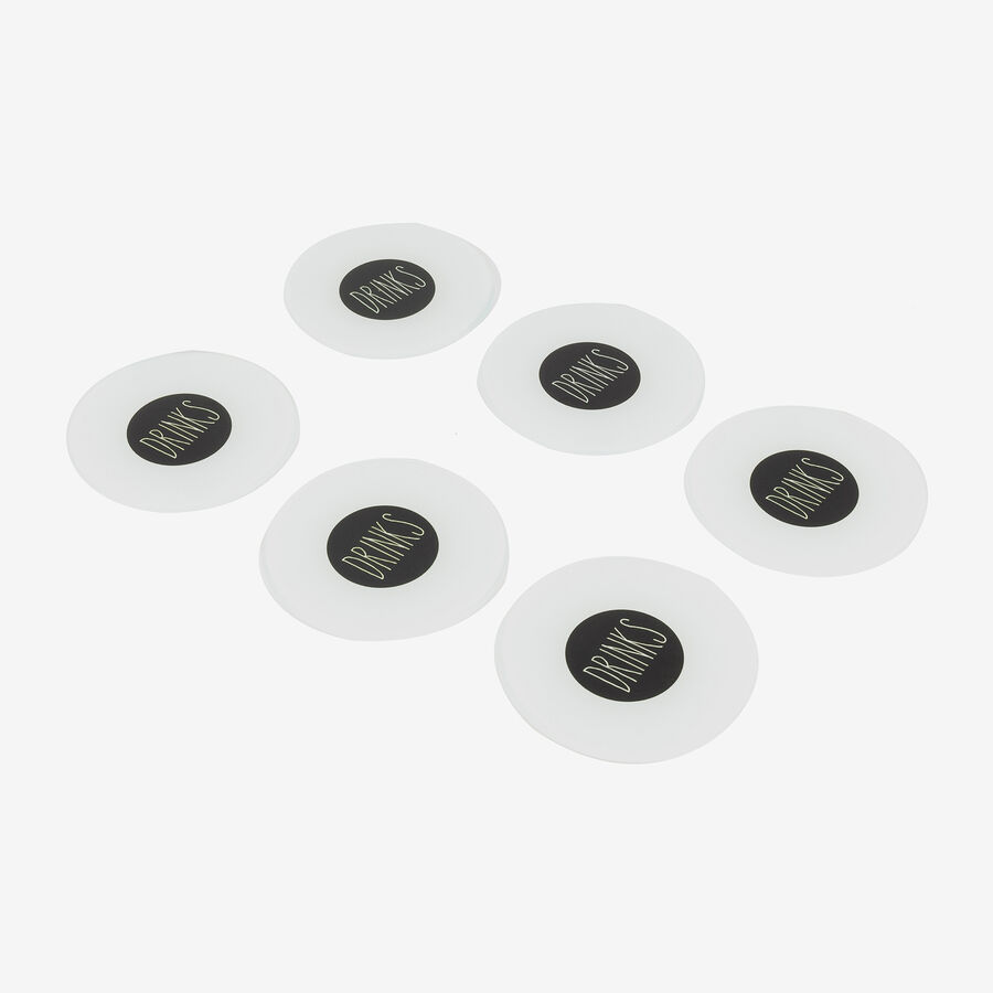 Set de 6 posavasos de cristal &Oslash;11cm Drinks